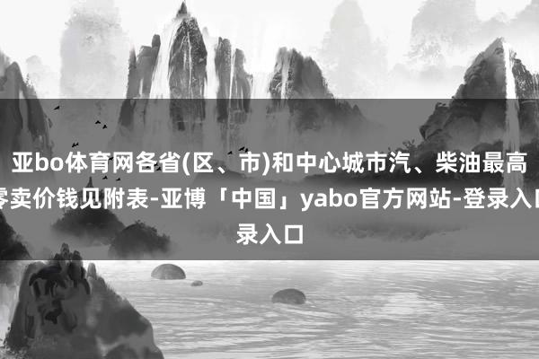亚bo体育网各省(区、市)和中心城市汽、柴油最高零卖价钱见附表-亚博「中国」yabo官方网站-登录入口